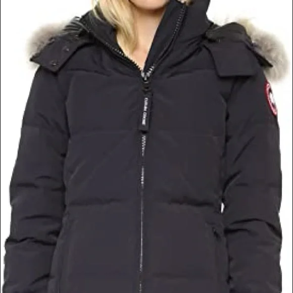 CANADA GOOSE BLACK CHELSEA FUR HOOD PARKA COAT
